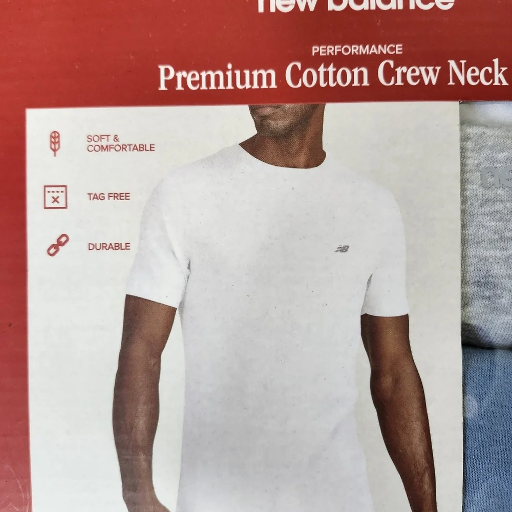 New Balance Performance Cotton Crew Neck TShirts 3-Pack Mens Size Medium (M) NEW